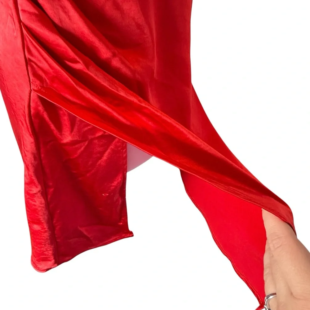 RunAway Havana Sexy Vixen Red Satin Mini Dress unique low back date night hot π - Picture 10 of 16